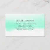Ombre Mint Waterverf Minimale Benoemingskaart Afsprakenkaartje (Achterkant)