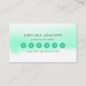 Ombre Mint Waterverf Minimalist Loyalty Kaart (Voorkant)