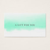Ombre Mint Waterverf Minimalist Luxury Gift Kaart (Voorkant)