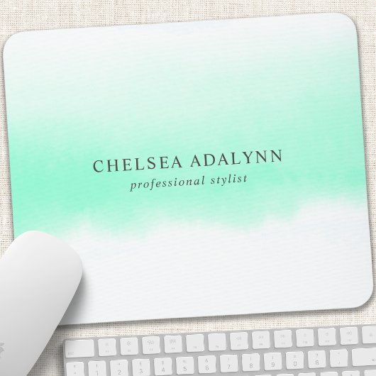 Ombre Mint Waterverf Minimalistisch Bedrijf Muismat