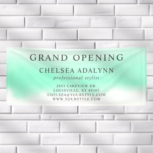 Ombre Mint Waterverf minimalistische bedrijfsbanne Spandoek