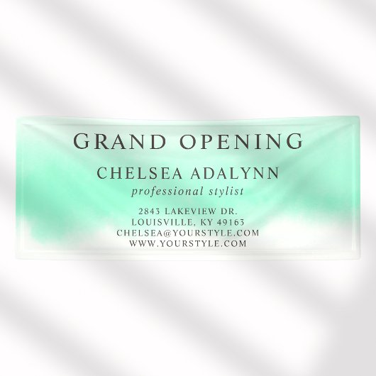 Ombre Mint Waterverf minimalistische bedrijfsbanne Spandoek