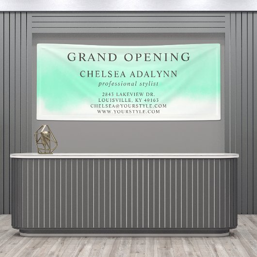 Ombre Mint Waterverf minimalistische bedrijfsbanne Spandoek