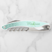 Ombre Mintgroene Vervagende Stijlvolle Monogram Gl Kurkentrekker (Achterkant)