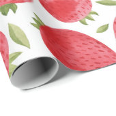 Ombre Monogram + aardbeien Rood & Groen + Roze Cadeaupapier (Rol Hoek)