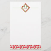 Ombre monogram | Zomeraardbeien + groen Briefpapier (Voorkant)