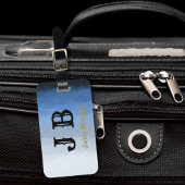 Ombre monogramed label blues bagagelabel