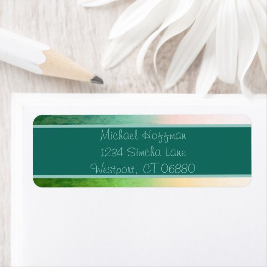 Ombre Multi Blauwgroen Return Address Label (Insitu)
