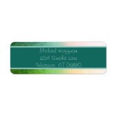 Ombre Multi Blauwgroen Return Address Label (Voorkant)
