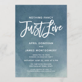 Ombre Niets Fancy Just Love Brush Typografie Kaart