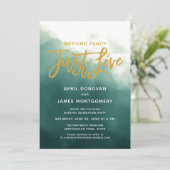 Ombre Niets Fancy Just Love Brush Typografie Kaart (Staand voorkant)