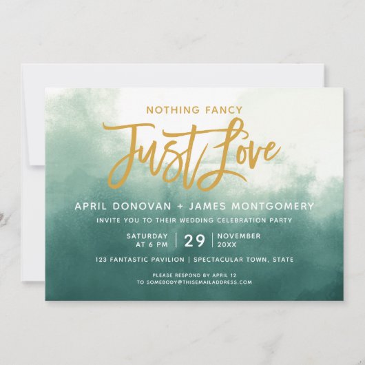 Ombre Niets Fancy Just Love Brush Typografie Kaart (Voorkant)