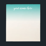 Ombre Notitieblok Gepersonaliseerd<br><div class="desc">Blauwgroen en beige gepersonaliseerd notitieblok</div>
