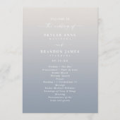 Ombre Off-White & Blue Wedding Ceremony Program Programmakaart