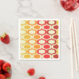 Ombre Ogee motief in oranje, mandarijn en rood Servet