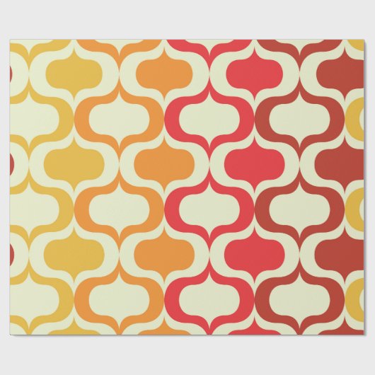 Ombre Ogee-patroon in Sinaasappel, mandarijn en ro Cadeaupapier (Vlak)