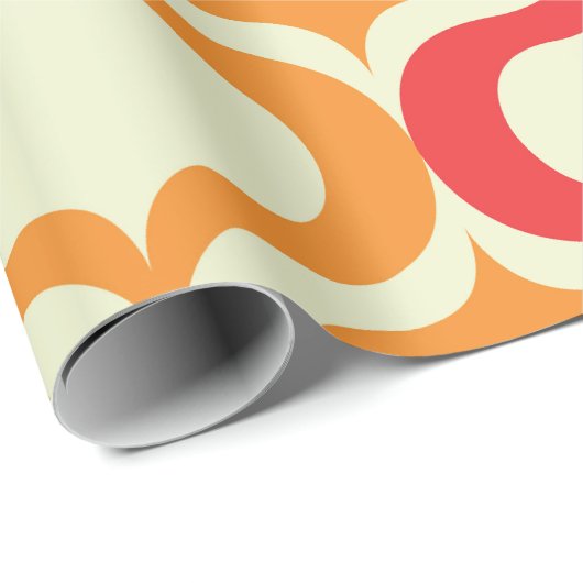 Ombre Ogee-patroon in Sinaasappel, mandarijn en ro Cadeaupapier (Rol Hoek)