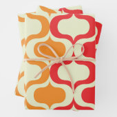 Ombre Ogee-patroon in Sinaasappel, mandarijn en ro Inpakpapier Vel (In situ)
