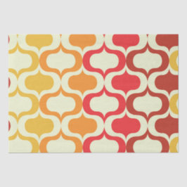 Ombre Ogee-patroon in Sinaasappel, mandarijn en ro Tissuepapier