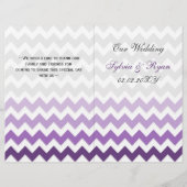 Ombre paars Chevron vouded Wedding Programme (Voorkant)