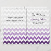 Ombre paars Chevron vouded Wedding Programme (Voorkant / Achterkant)