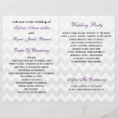 Ombre paars Chevron vouded Wedding Programme (Achterkant)