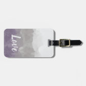 Ombre Paars en Gray Love Graceful Gradient Bagagelabel (Voorkant horizontaal)