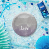 Ombre Paars en Gray Love Graceful Gradient Papieren Bordje (Feest)