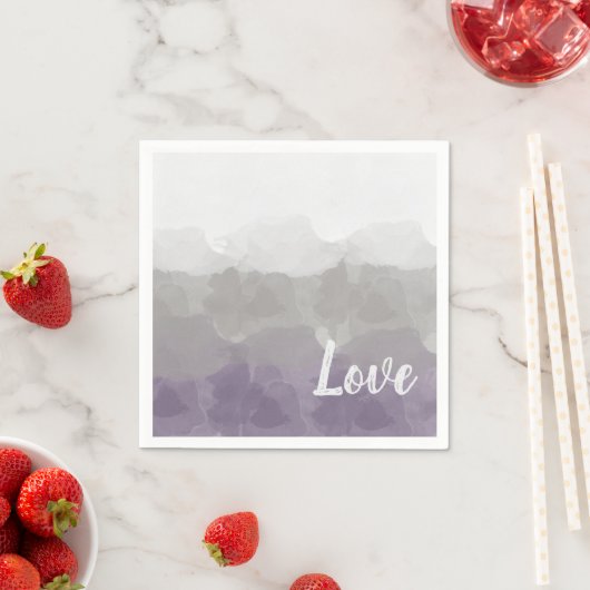 Ombre Paars en Gray Love Graceful Gradient Servet (Insitu)