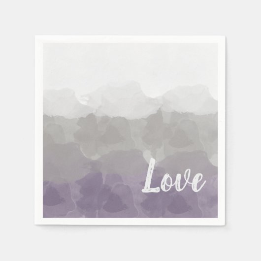 Ombre Paars en Gray Love Graceful Gradient Servet (Voorkant)