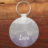 Ombre Paars en Gray Love Graceful Gradient Sleutelhanger (Voorkant)