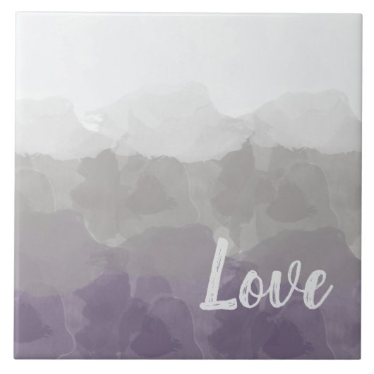 Ombre Paars en Gray Love Graceful Gradient Tegeltje (Voorkant)