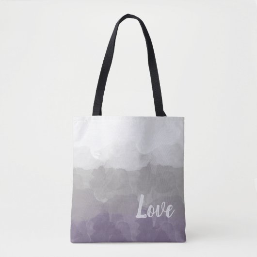 Ombre Paars en Gray Love Graceful Gradient Tote Bag (Voorkant)
