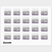 Ombre Paars en Gray Love Graceful Gradient Vierkante Sticker (Vel)