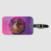 Ombre Paars en Roze Circle Lijst Foto Bagagelabel (Voorkant (horizontaal))