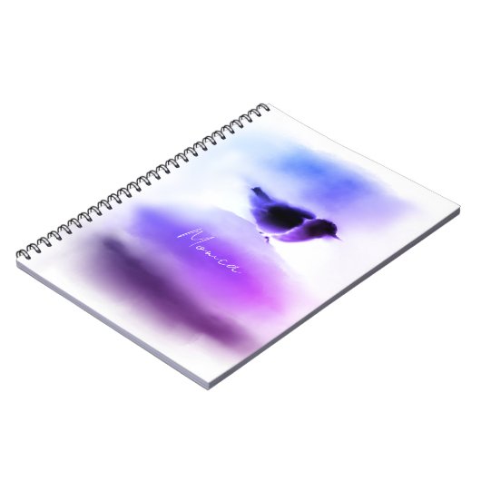 Ombre Paars en Roze Sneeuwbalscript Notitieboek (Linkerzijde)