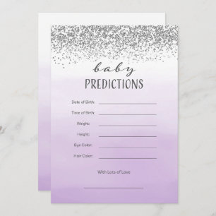 Ombre Paars en Silver Baby Predication Card Kaart