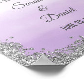 Ombre Paars en Silver Wedding Welcome Poster (Hoek)