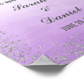 Ombre Paars en Silver Welcome Poster Print (Hoek)