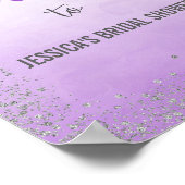 Ombre Paars en Silver Welcome Poster Print (Hoek)