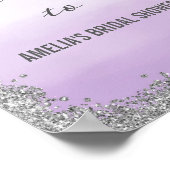 Ombre Paars en Silver Welcome Poster Print (Hoek)