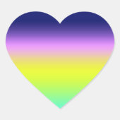 Ombre paars gele lente zomerkleuren hart sticker (Voorkant)