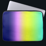 Ombre paars gele lente zomerkleuren laptop sleeve<br><div class="desc">Ombre paarse gele lente zomerkleuren rechts neon fluorescerende gradiënt regenboog</div>