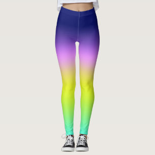 Ombre paars gele lente zomerkleuren leggings