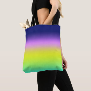 Ombre paars gele lente zomerkleuren tote bag