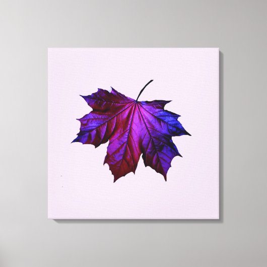 Ombre Paars Leaf Print op een verdraaid Canvas (Voorkant)
