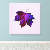 Ombre Paars Leaf Print op een verdraaid Canvas (Insitu (Houten vloer))