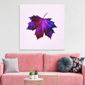 Ombre Paars Leaf Print op een verdraaid Canvas (Insitu (Woonkamer))
