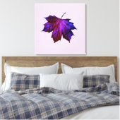 Ombre Paars Leaf Print op een verdraaid Canvas (Insitu (Slaapkamer))