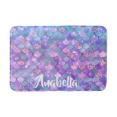 Ombre Paarse Blauwgroen Glitter Zeemeermin Schalen Badmat (Voorkant)